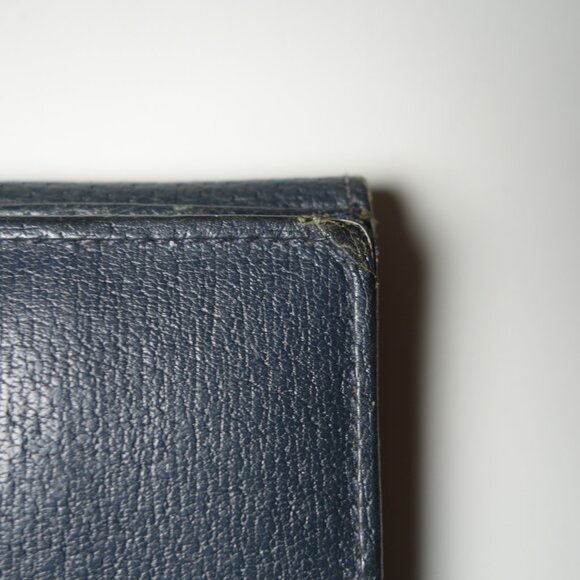 Vintage Gucci GG Blue Monogram Sherry Bi-Fold Long Wallet, Size 4.25 in x 7.5 in - Picture 10 of 16